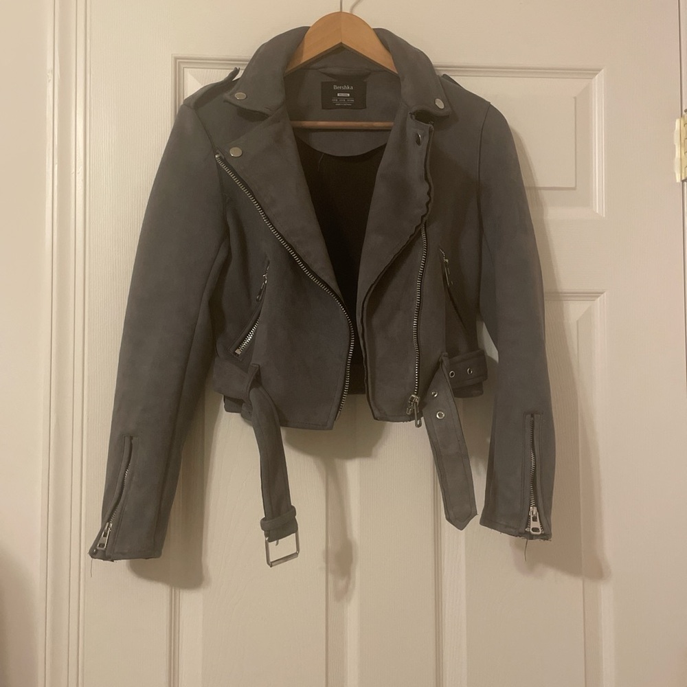 Bershka Gray Suede Jacket